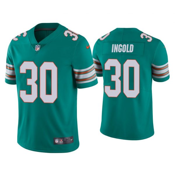 Personalized Men’s Alec Ingold Miami Dolphins Throwback Limited Stitched Jersey Aqua