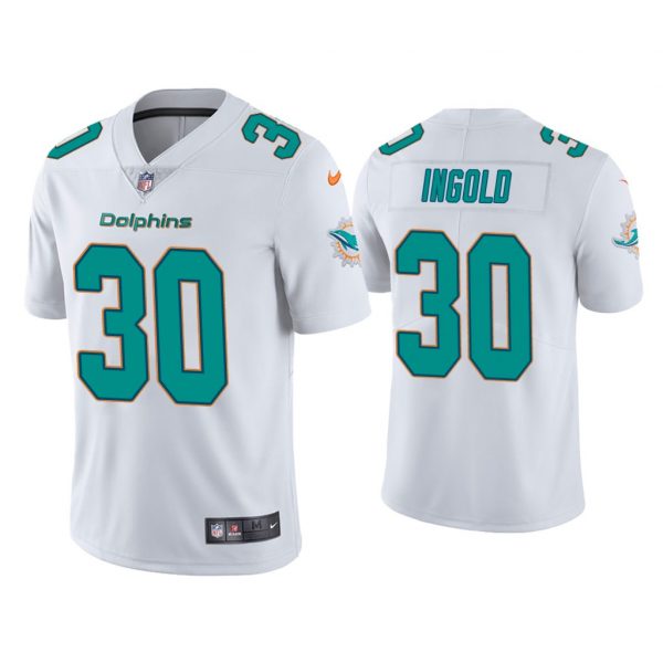 Personalized Men’s Alec Ingold Miami Dolphins Limited Stitched Jersey White