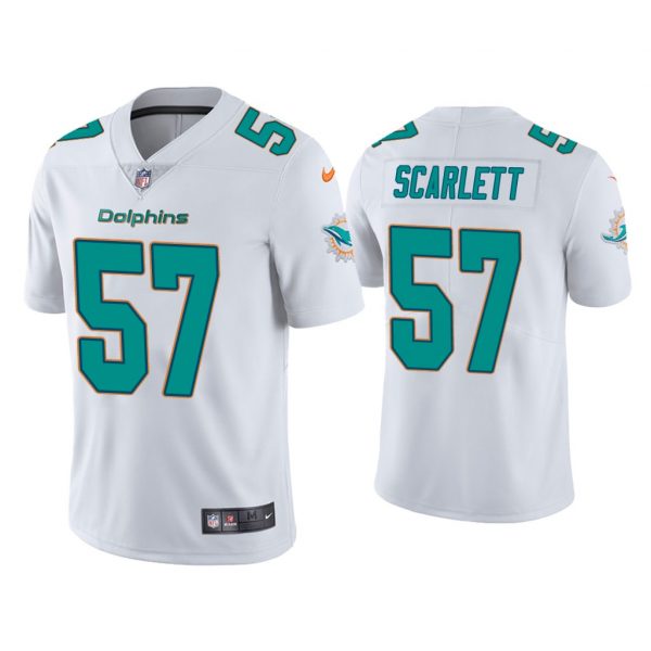 Personalized Men’s Brennan Scarlett Miami Dolphins Limited Stitched Jersey White