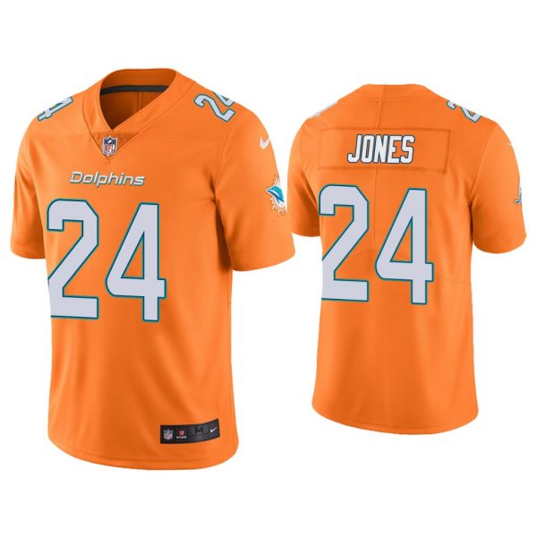 Personalized Men’s Byron Jones Miami Dolphins Color Rush Limited Stitched Jersey Orange