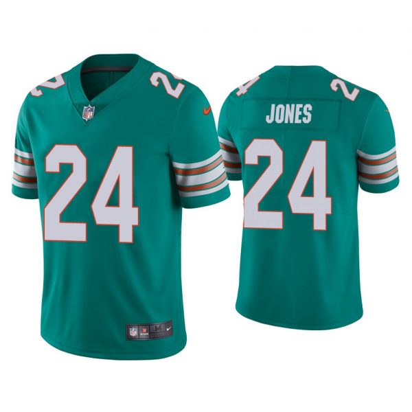 Personalized Men’s Byron Jones Miami Dolphins Throwback Limited Stitched Jersey Aqua
