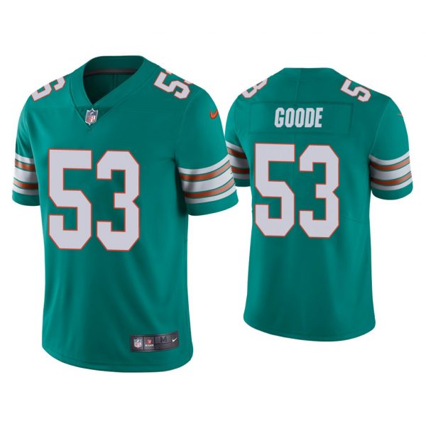 Personalized Men’s Cameron Goode Miami Dolphins Throwback Limited Stitched Jersey Aqua