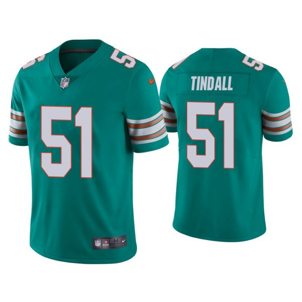 Personalized Men’s Channing Tindall Miami Dolphins Throwback Limited Stitched Jersey Aqua