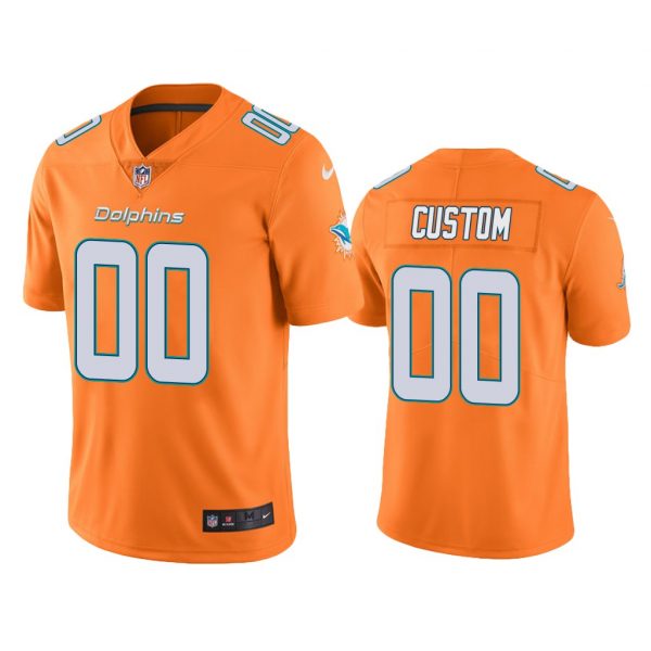 Personalized Men’s Miami Dolphins Color Rush Limited Stitched Jersey Orange