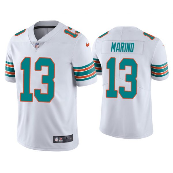 Personalized Men’s Dan Marino Miami Dolphins Throwback Limited Stitched Jersey White