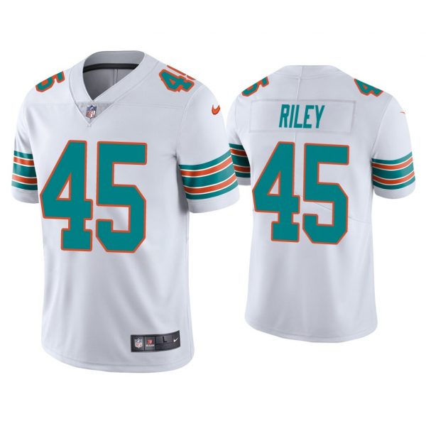Personalized Men’s Duke Riley Miami Dolphins Throwback Limited Stitched Jersey White