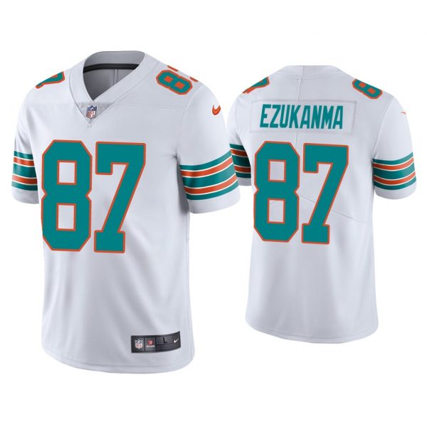 Personalized Men’s Erik Ezukanma Miami Dolphins Throwback Limited Stitched Jersey White