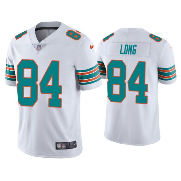 Personalized Men’s Hunter Long Miami Dolphins Throwback Limited Stitched Jersey White