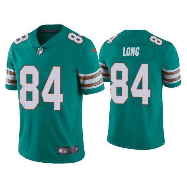 Personalized Men’s Hunter Long Miami Dolphins Throwback Limited Stitched Jersey Aqua