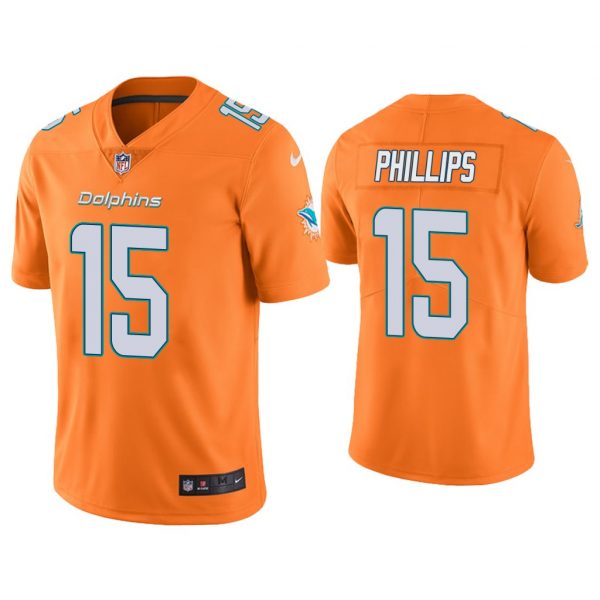 Personalized Men’s Jaelan Phillips Miami Dolphins Color Rush Limited Stitched Jersey Orange