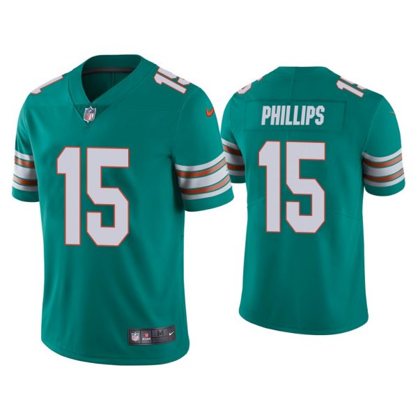 Personalized Men’s Jaelan Phillips Miami Dolphins Throwback Limited Stitched Jersey Aqua
