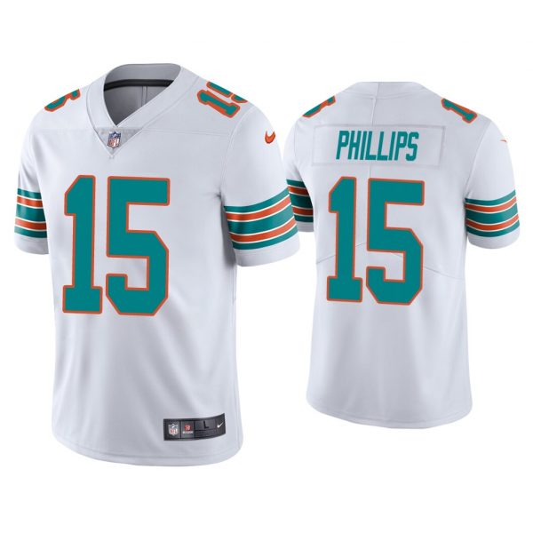 Personalized Men’s Jaelan Phillips Miami Dolphins Throwback Limited Stitched Jersey White