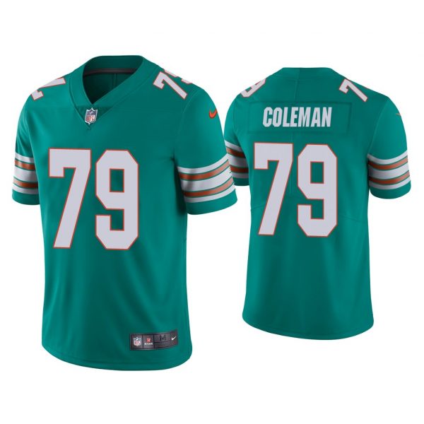 Personalized Men’s Larnel Coleman Miami Dolphins Throwback Limited Stitched Jersey Aqua
