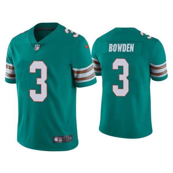 Personalized Men’s Lynn Bowden Miami Dolphins Throwback Limited Stitched Jersey Aqua