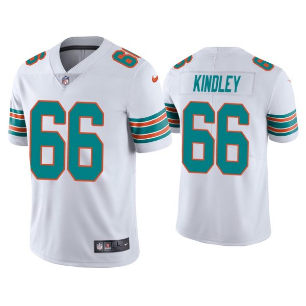 Personalized Men’s Solomon Kindley Miami Dolphins Throwback Limited Stitched Jersey White