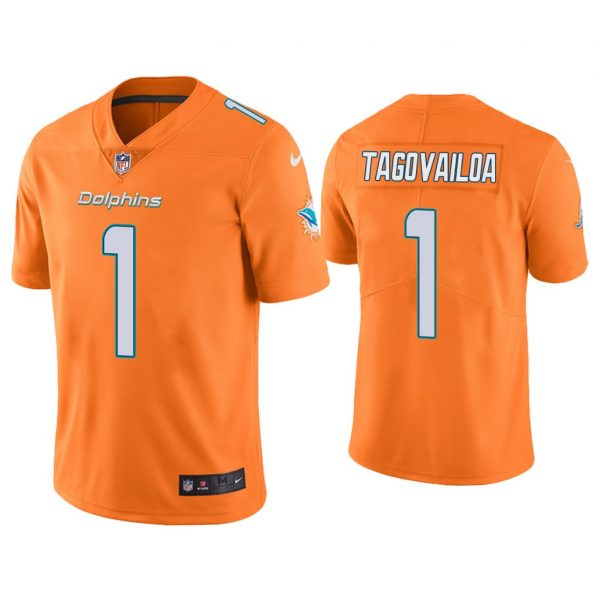 Personalized Men’s Tua Tagovailoa Miami Dolphins Color Rush Limited Stitched Jersey Orange