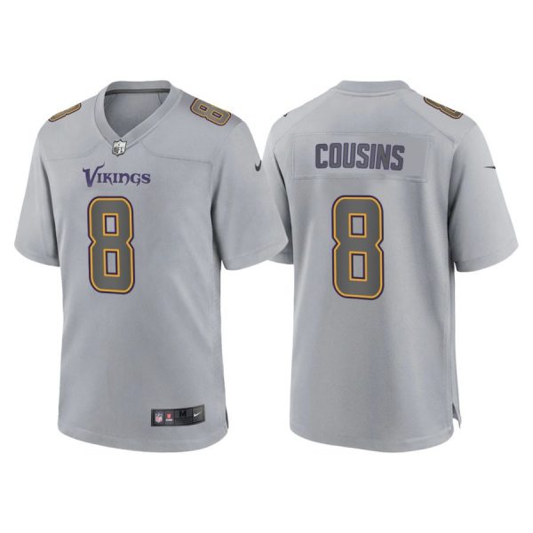Personalized Youth Minnesota Vikings Kirk Cousins Gray Atmosphere Fashion Stitched Jersey