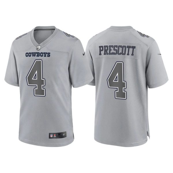 Personalized Women’s Dallas Cowboys Dak Prescott Gray Atmosphere Fashion Stitched Jersey