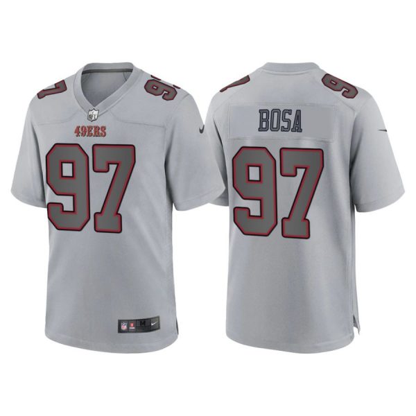 Personalized Women’s San Francisco 49ers Nick Bosa Gray Atmosphere Fashion Stitched Jersey