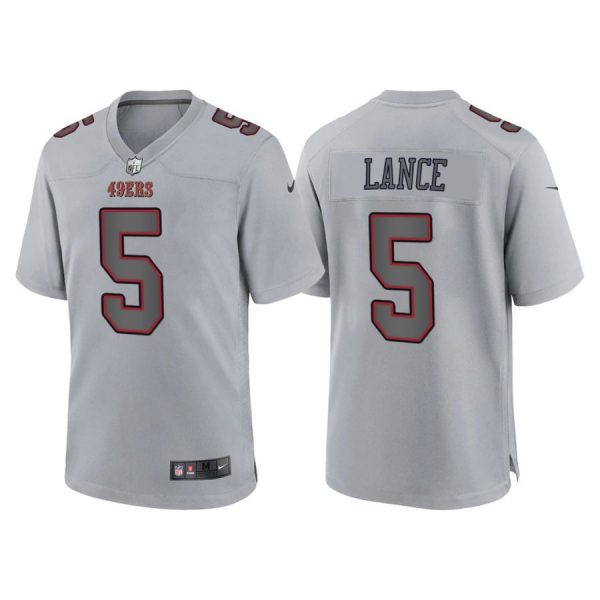 Personalized Women’s San Francisco 49ers Trey Lance Gray Atmosphere Fashion Stitched Jersey