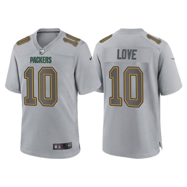 Personalized Men’s Green Bay Packers Jordan Love Gray Atmosphere Fashion Stitched Jersey