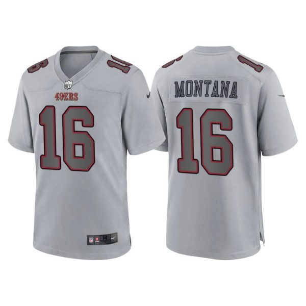 Personalized Men’s San Francisco 49ers Joe Montana Gray Atmosphere Fashion Stitched Jersey