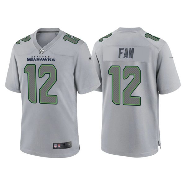 Personalized Men’s Seattle Seahawks #12 Fan Gray Atmosphere Fashion Stitched Jersey