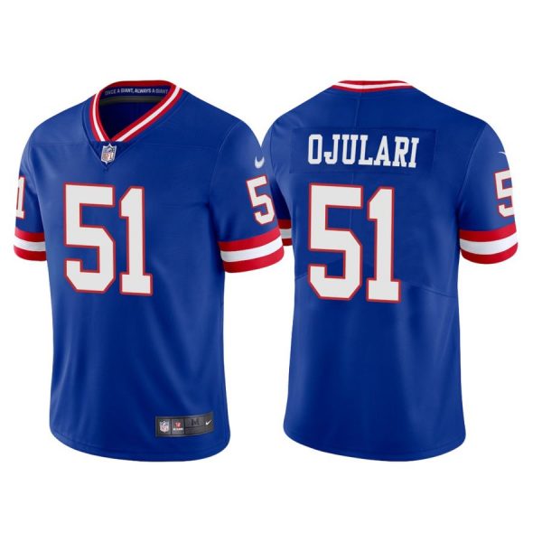 Personalized Youth New York Giants Azeez Ojulari Royal Classic Limited Stitched Jersey