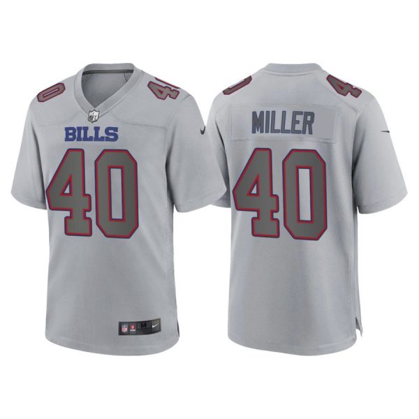Personalized Youth Buffalo Bills Von Miller Gray Atmosphere Fashion Stitched Jersey