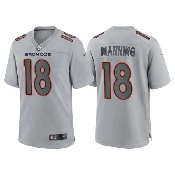 Personalized Youth Denver Broncos Peyton Manning Gray Atmosphere Fashion Stitched Jersey