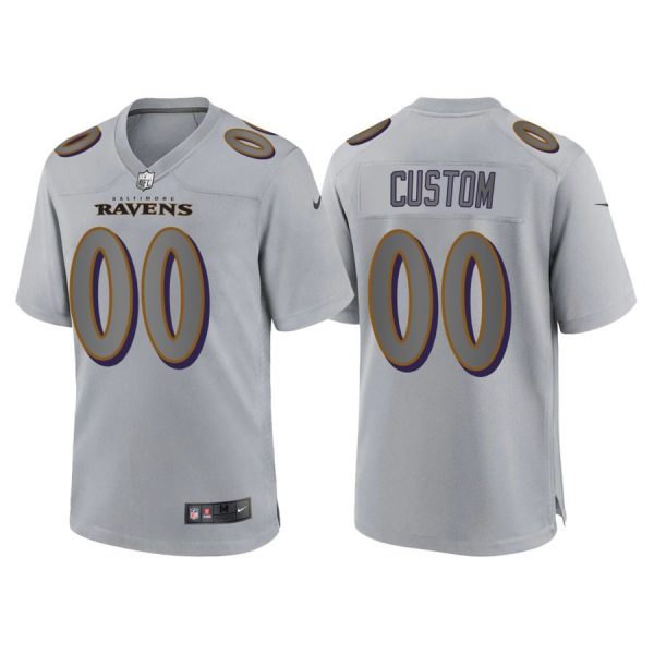 Personalized Youth Baltimore Ravens Gray Atmosphere Fashion Stitched Jersey