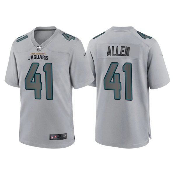 Personalized Youth Jacksonville Jaguars Josh Allen Gray Atmosphere Fashion Stitched Jersey