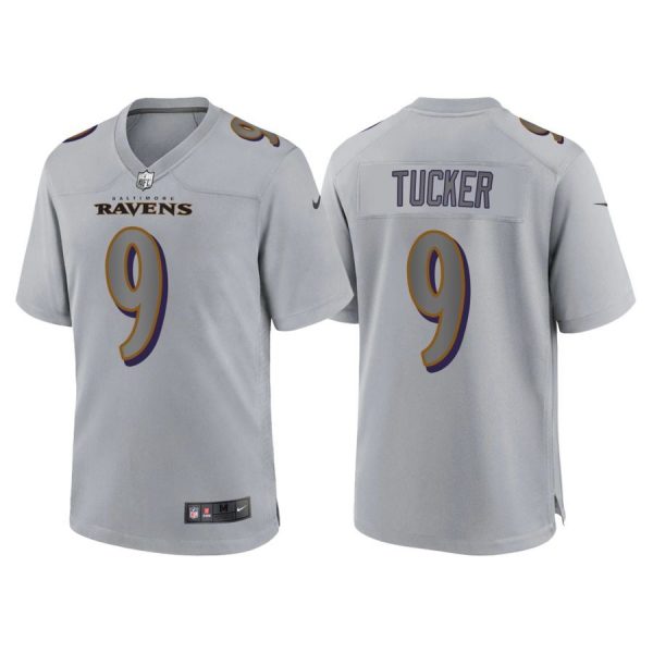 Personalized Women’s Baltimore Ravens Justin Tucker Gray Atmosphere Fashion Stitched Jersey