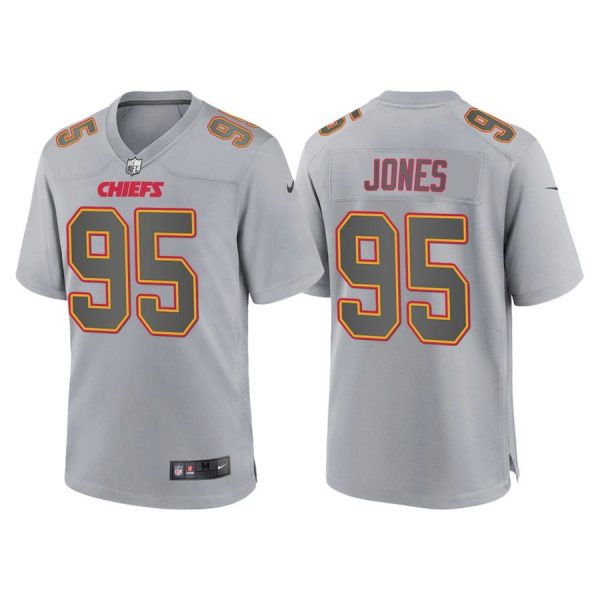 Personalized Women’s Kansas City Chiefs Chris Jones Gray Atmosphere Fashion Stitched Jersey