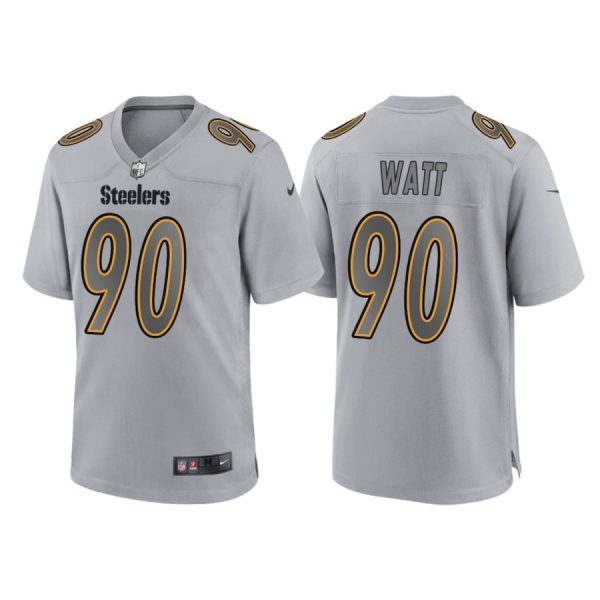 Personalized Women’s Pittsburgh Steelers T.J. Watt Gray Atmosphere Fashion Stitched Jersey