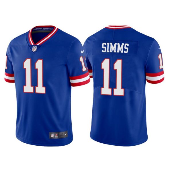 Personalized Men’s New York Giants Phil Simms Royal Classic Limited Stitched Jersey