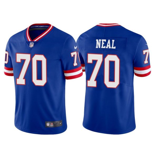 Personalized Men’s New York Giants Evan Neal Royal Classic Limited Stitched Jersey