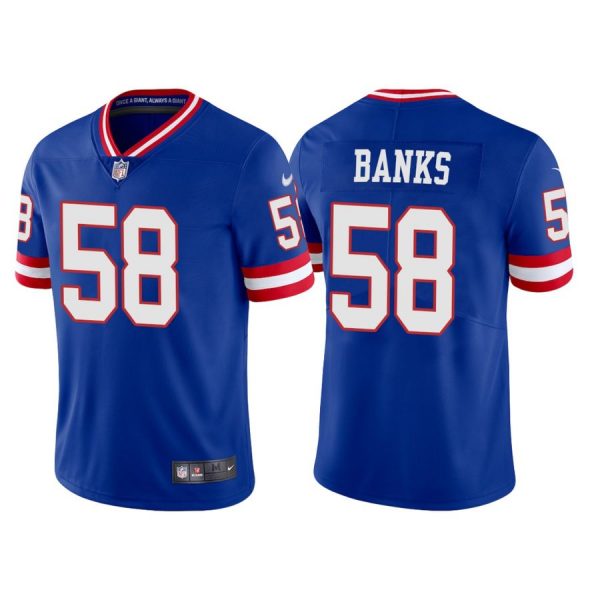 Personalized Men’s New York Giants Carl Banks Royal Classic Limited Stitched Jersey