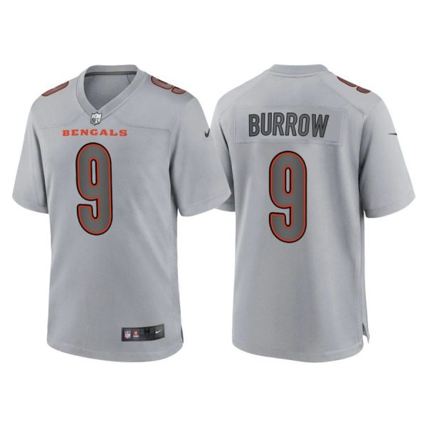 Personalized Men’s Cincinnati Bengals Joe Burrow Gray Atmosphere Fashion Stitched Jersey