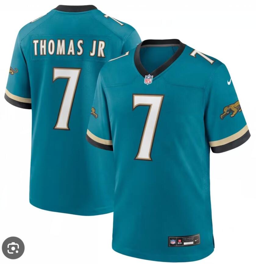 Personalized Men’s Jacksonville Jaguars #7 Brian Thomas Jr Teal Color Jersey