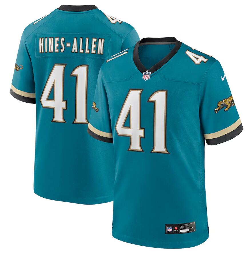 Personalized Men’s Jacksonville Jaguars #41 Josh Hines-Allen  Prowler Throwback Player Game Teal Jersey