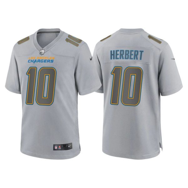 Personalized Men’s Los Angeles Chargers Justin Herbert Gray Atmosphere Fashion Stitched Jersey