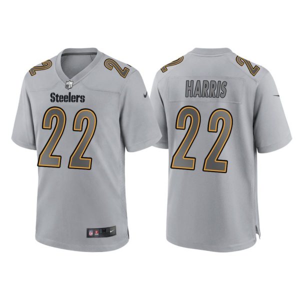Personalized Men’s Pittsburgh Steelers Najee Harris Gray Atmosphere Fashion Stitched Jersey