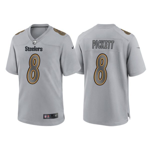Personalized Men’s Pittsburgh Steelers Kenny Pickett Gray Atmosphere Fashion Stitched Jersey