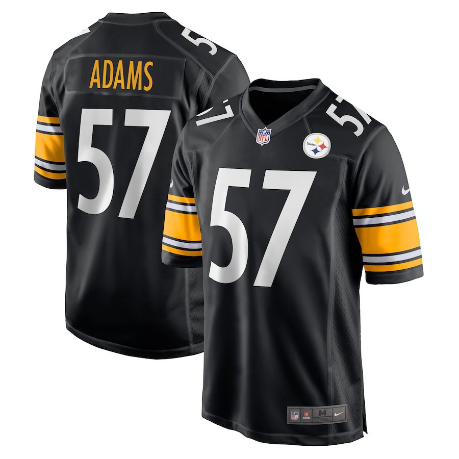 Personalized Men’s Steelers #57 Montravius Adams Limited Black Jerseys