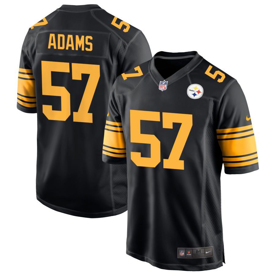 Personalized Men’s Steelers #57 Montravius Adams Limited Rush Black Jerseys