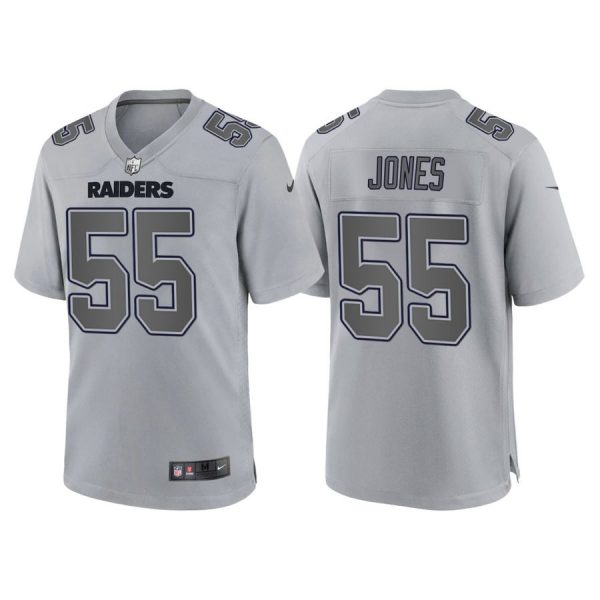 Personalized Men’s Las Vegas Raiders Chandler Jones Gray Atmosphere Fashion Stitched Jersey