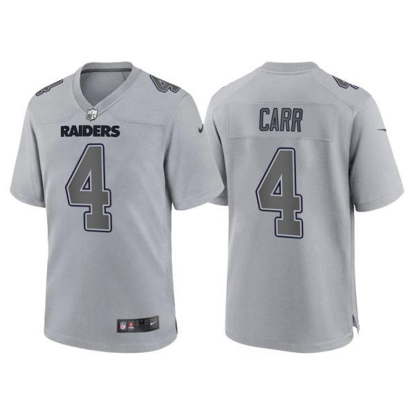 Personalized Men’s Las Vegas Raiders Derek Carr Gray Atmosphere Fashion Stitched Jersey