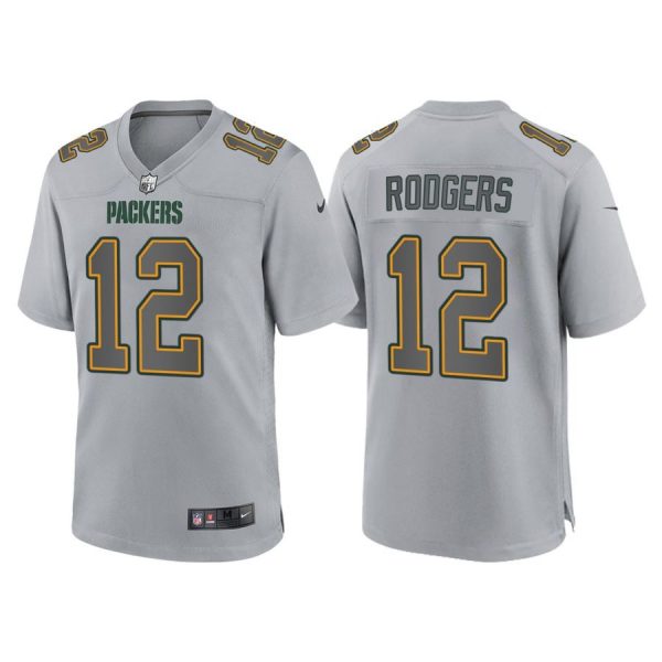 Personalized Men’s Green Bay Packers Aaron Rodgers Gray Atmosphere Fashion Stitched Jersey