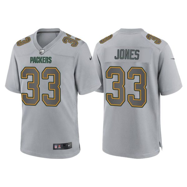 Personalized Men’s Green Bay Packers Aaron Jones Gray Atmosphere Fashion Stitched Jersey